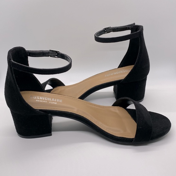 Cushionaire Memory Foam Heels Sandals Shoes Black - Picture 3 of 6